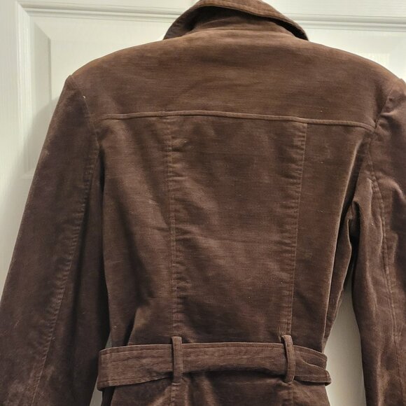 Coco & Tashi Chocolate Brown Military Style Velvet Jacket - Large - Picture 3 of 7